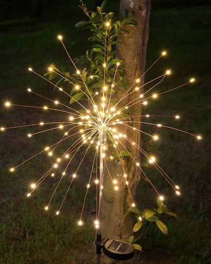 Lampa Solara, Decor Gradina, Model Fireworks/Artificii, din Sarma de Cupru, 120 LED-uri, 55W