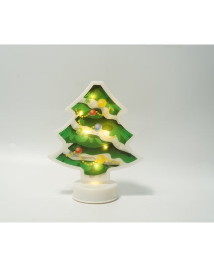 Decoratiune luminoasa 3D, Tip brad, cu baterii