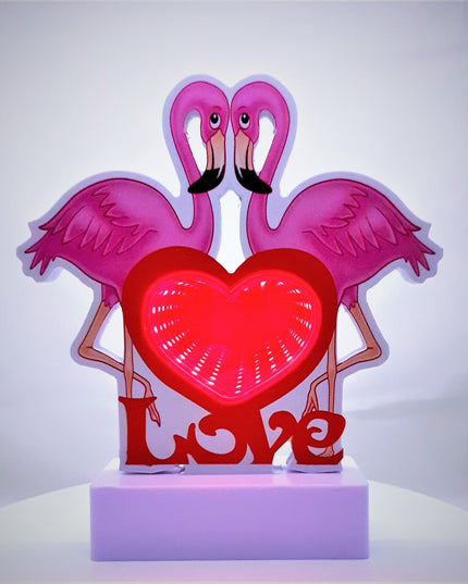 Decoratiune Luminoasa cu Baterii/Cablu Neon Flamingo Love