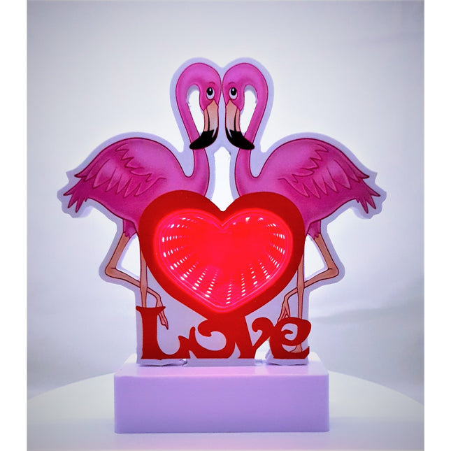 Decoratiune Luminoasa cu Baterii/Cablu Neon Flamingo Love