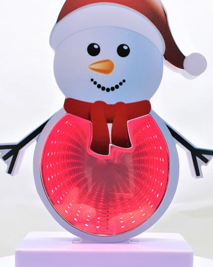 Decoratiune Luminoasa cu Baterii/USB Neon Model Om de Zapada 20 cm Rece