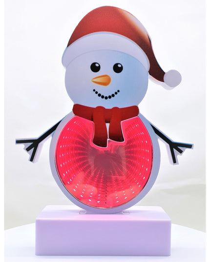 Decoratiune Luminoasa cu Baterii/USB Neon Model Om de Zapada 20 cm Rece