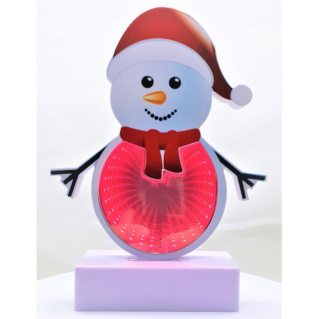 Decoratiune Luminoasa cu Baterii/USB Neon Model Om de Zapada 20 cm Rece