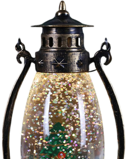 Decoratiune Luminoasa, Felinar de Craciun, cu Lumina LED, Ornament Model Lampa cu Ulei Brad de Craciun, cu Maner