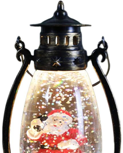 Decoratiune Luminoasa, Felinar de Craciun, cu Lumina LED, Ornament Model Lampa cu Ulei Mos Craciun, cu Maner