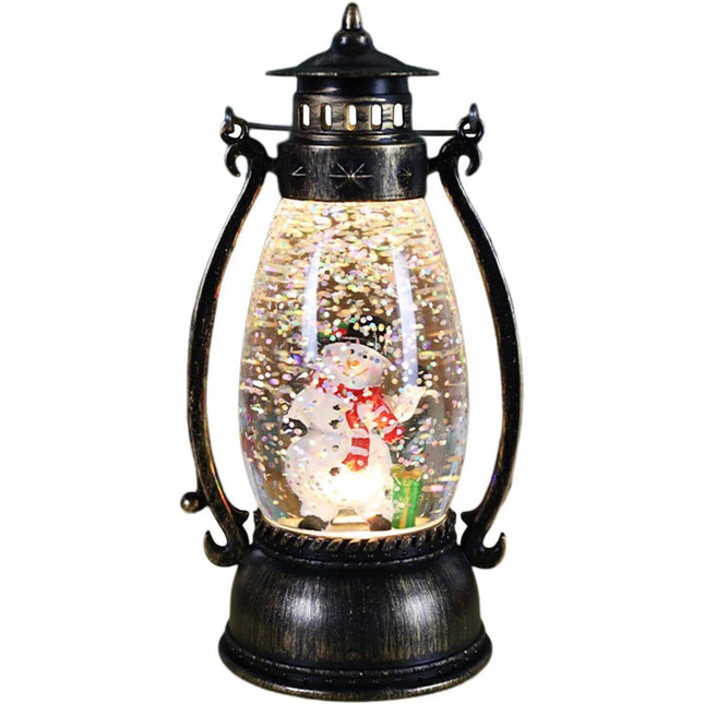 Decoratiune Luminoasa, Felinar de Craciun, cu Lumina LED, Ornament Model Lampa cu Ulei Om de Zapada, cu Maner
