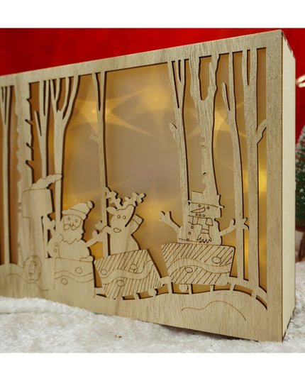 Decoratiune luminoasa, Peisaj de iarna - Mos Craciun