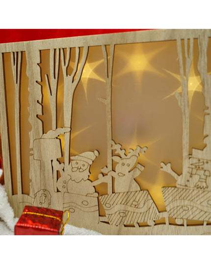 Decoratiune luminoasa, Peisaj de iarna - Mos Craciun