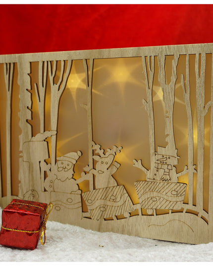 Decoratiune luminoasa, Peisaj de iarna - Mos Craciun