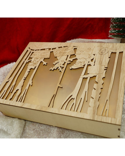 Decoratiune luminoasa, Peisaj de iarna - Mos Craciun