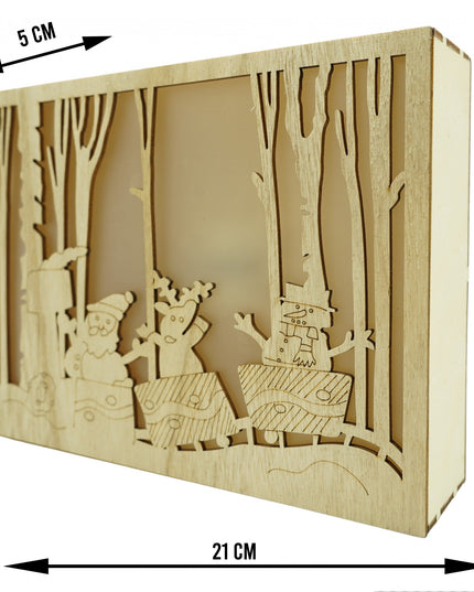 Decoratiune luminoasa, Peisaj de iarna - Mos Craciun