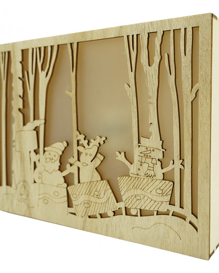 Decoratiune luminoasa, Peisaj de iarna - Mos Craciun