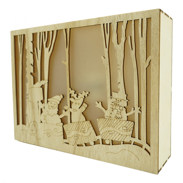 Decoratiune luminoasa, Peisaj de iarna - Mos Craciun