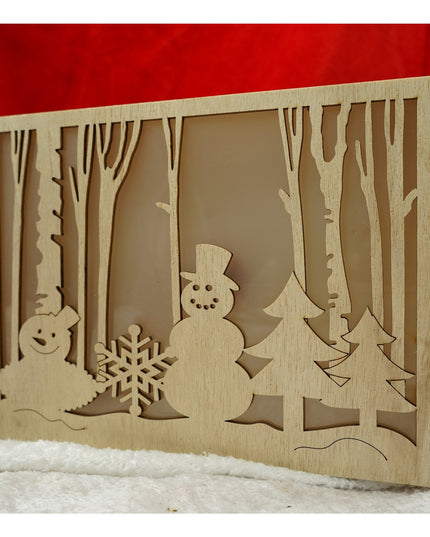 Decoratiune luminoasa, Peisaj de iarna - Om de zapada