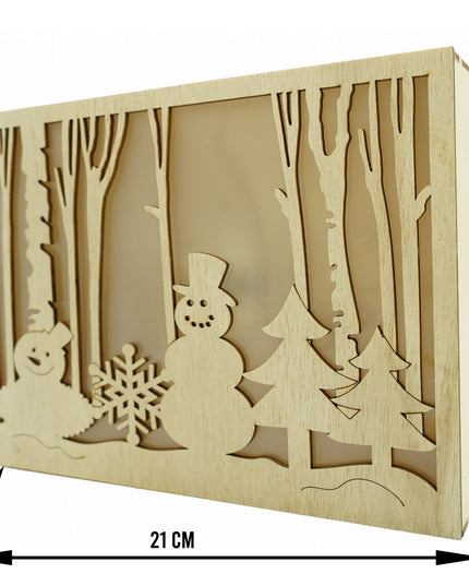 Decoratiune luminoasa, Peisaj de iarna - Om de zapada