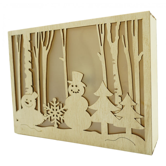 Decoratiune luminoasa, Peisaj de iarna - Om de zapada