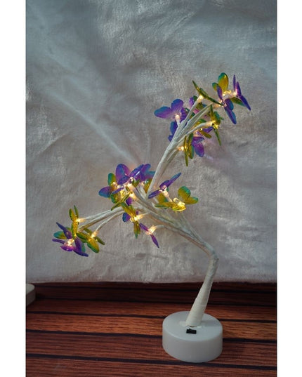 Decoratiune luminoasa, Tip copac cu fluturi, cu baterii/USB