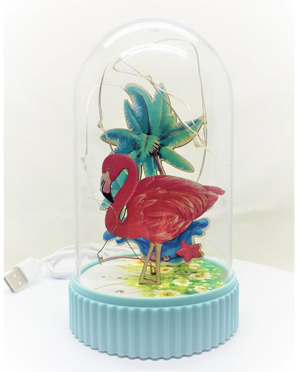Decoratiune Luminoasa Glob cu USB Model Flamingo