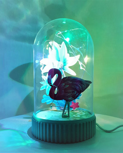 Decoratiune Luminoasa Glob cu USB Model Flamingo