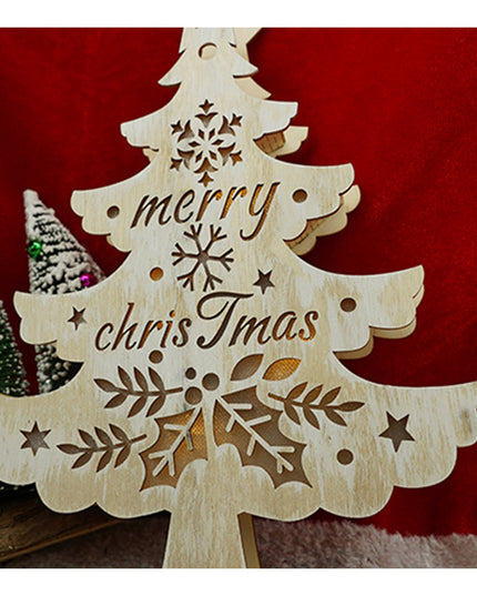 Decoratiune luminoasa, model de Brad cu inscriptie Marry Christmas