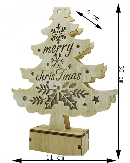 Decoratiune luminoasa, model de Brad cu inscriptie Marry Christmas