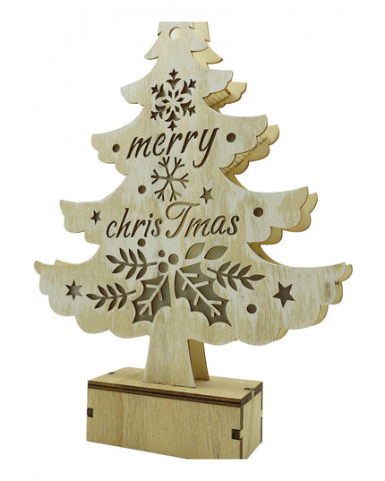 Decoratiune luminoasa, model de Brad cu inscriptie Marry Christmas