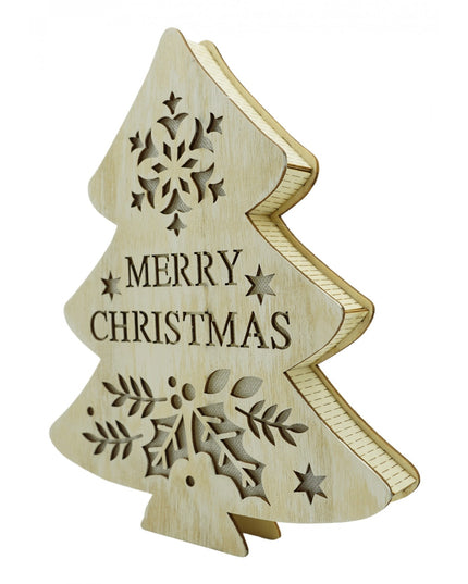 Decoratiune luminoasa, model de Brad cu inscriptie Marry Christmas