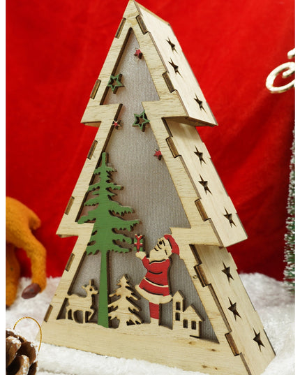 Decoratiune luminoasa, model de Brad cu Mos Craciun