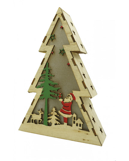 Decoratiune luminoasa, model de Brad cu Mos Craciun