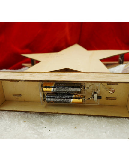 Decoratiune luminoasa, model de Stea cu Brad si inscriptie Marry Christmas