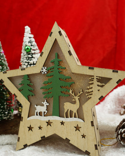 Decoratiune luminoasa, model de Stea cu Reni