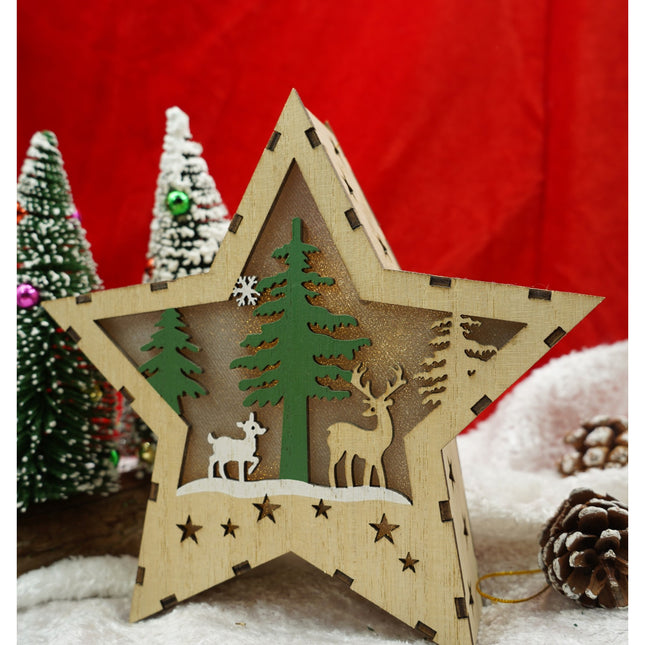 Decoratiune luminoasa, model de Stea cu Reni