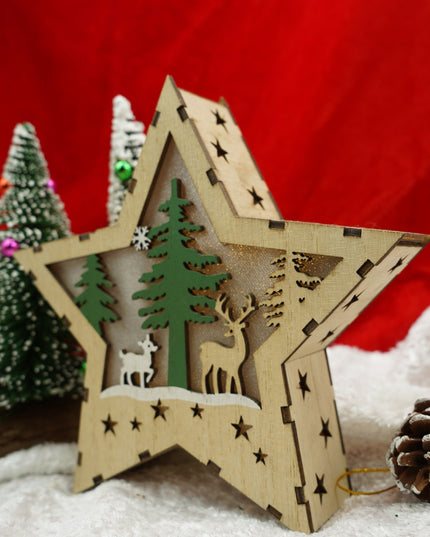 Decoratiune luminoasa, model de Stea cu Reni