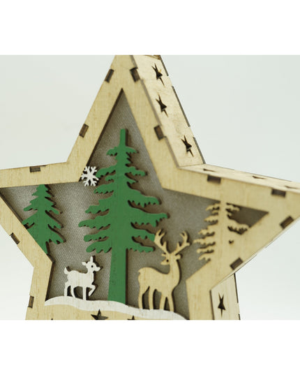 Decoratiune luminoasa, model de Stea cu Reni