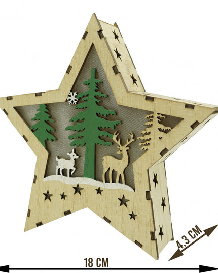 Decoratiune luminoasa, model de Stea cu Reni