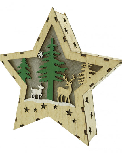 Decoratiune luminoasa, model de Stea cu Reni