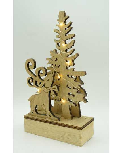 Decoratiune luminoasa, peisaj cu Cerb si Brad