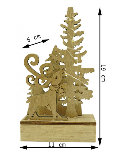 Decoratiune luminoasa, peisaj cu Cerb si Brad