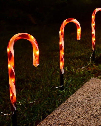 Decoratiune luminoasa pentru Craciun, Acadele, pentru exterior, incarcare solara