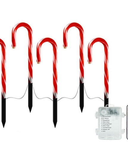 Decoratiune luminoasa pentru Craciun, Acadele, pentru exterior, incarcare solara