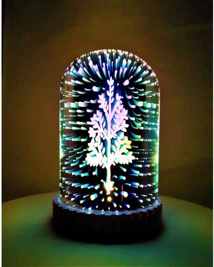 Decoratiune Luminoasa Tip Glob Cylindrical Mirror Light cu Baterii/USB