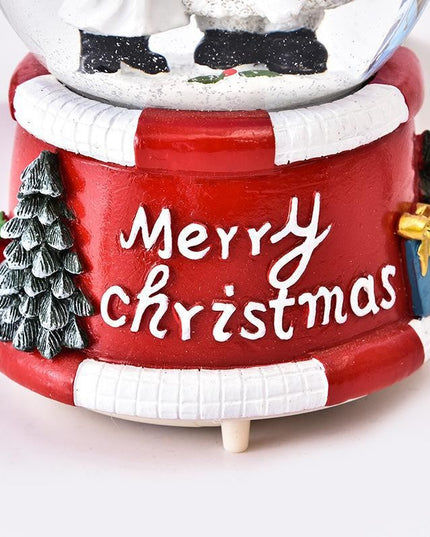 Decoratiune glob cu zapada Baiat si om de zapada, diametru