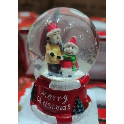 Decoratiune glob cu zapada Baiat si om de zapada, diametru