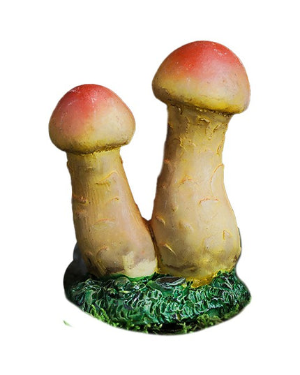 Decoratiune Ornament pentru Ghiveci, Decoratiune pentru Gradina, Model 2 Ciuperci Rosii cu Tulpina Galbena