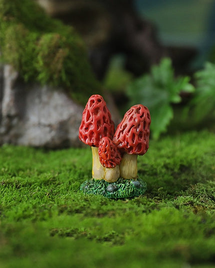 Decoratiune Ornament pentru Ghiveci, Decoratiune pentru Gradina, Model 3 Ciuperci Rosii cu Tulpina Galbena