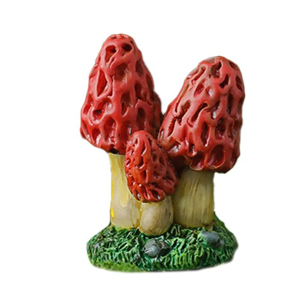 Decoratiune Ornament pentru Ghiveci, Decoratiune pentru Gradina, Model 3 Ciuperci Rosii cu Tulpina Galbena