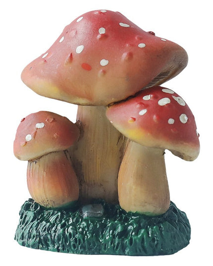 Decoratiune Ornament pentru Ghiveci, Decoratiune pentru Gradina, Model 1 Ciuperci Rosii cu Buline Albe