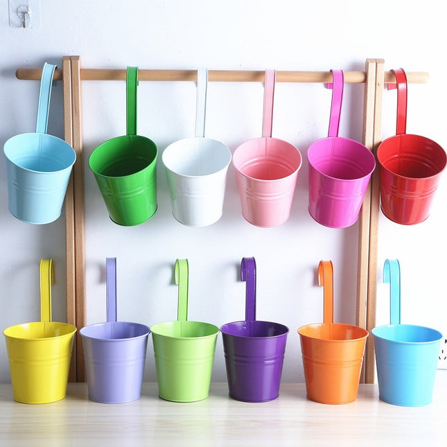 Decoratiune pentru ghivecele de flori, cu maner, Multicolore