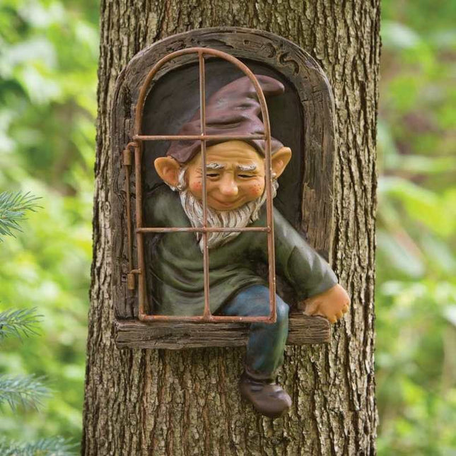 Decoratiune pentru Gradina, Model Elf pentru Pom, Statuie pentru Gradina din Rasina, Decor pentru Gradina, Elf