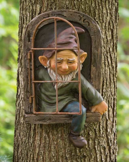 Decoratiune pentru Gradina, Model Elf pentru Pom, Statuie pentru Gradina din Rasina, Decor pentru Gradina, Elf